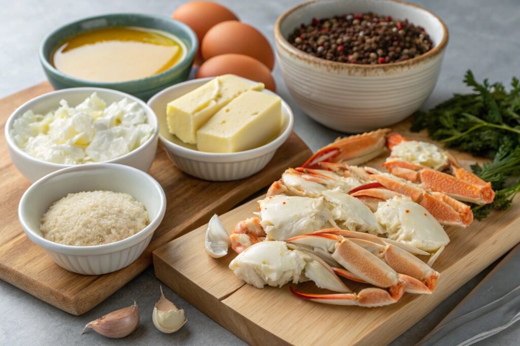 The ingredients to make Crab Brulee Recipe