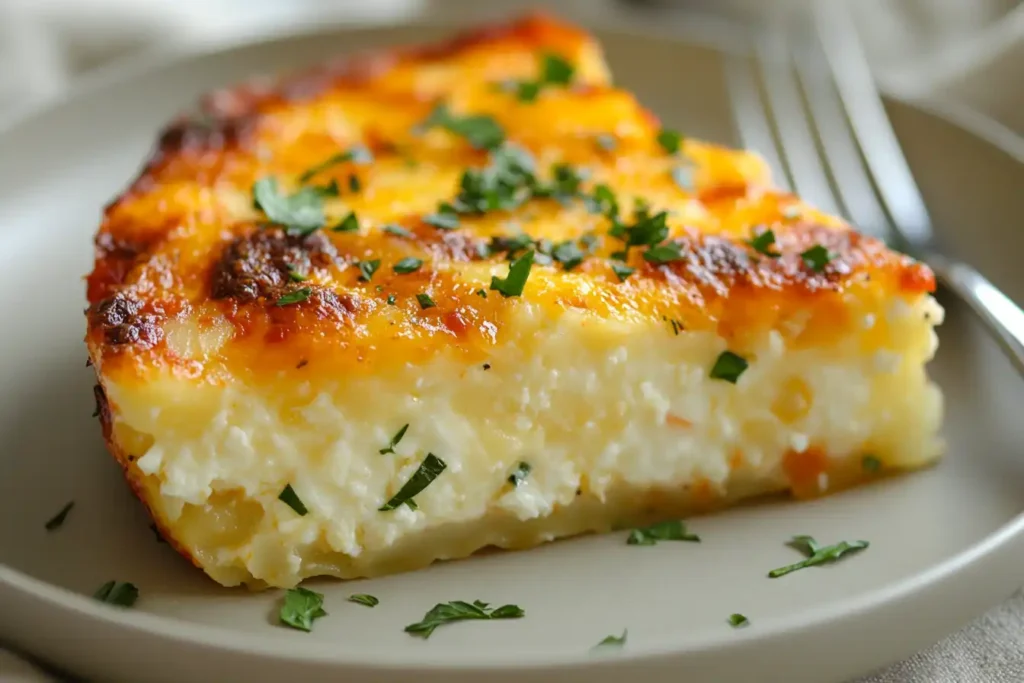 Baked pasta with cottage cheese, marinara sauce, and herbs.