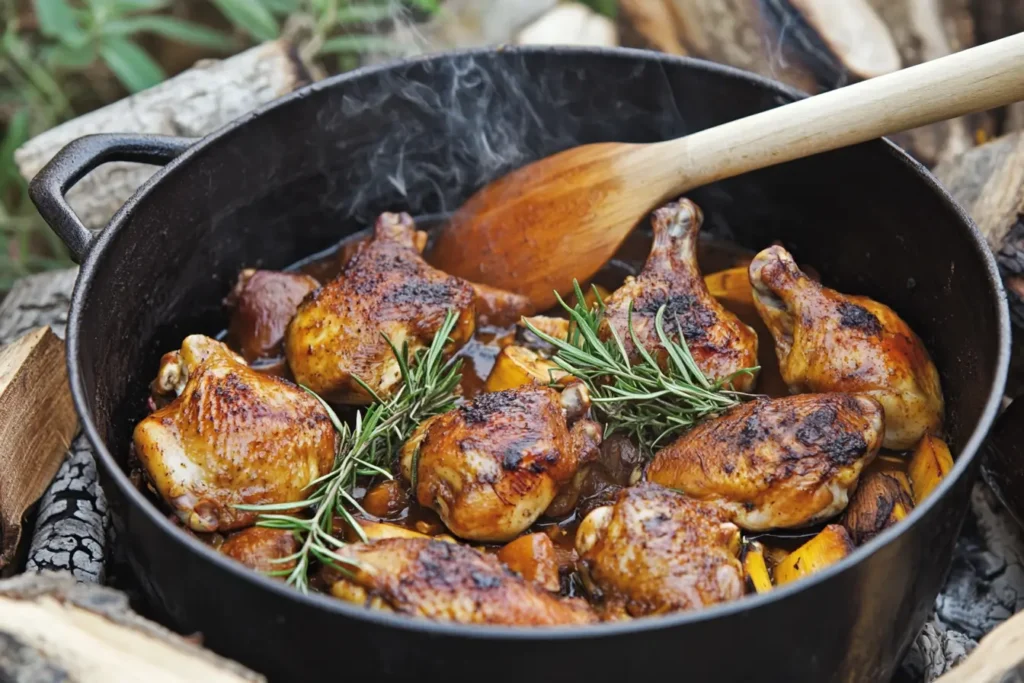 Traditional Chicken Stew North Alabama cooked over an open fire