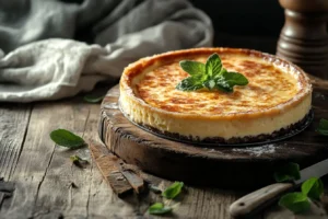 Crème brûlée with caramelized sugar crust